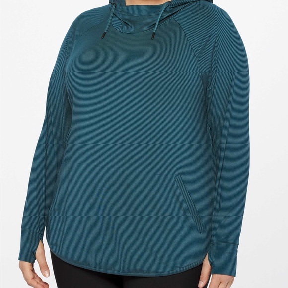 Teal Hooded Pullover with Pockets - Picture 2 of 7